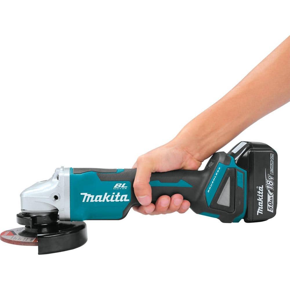 Makita 18V LXT Brushless 4-1/2 in./5 in. Paddle Switch Cut-Off/Angle Grinder Kit with Bonus 18V LXT LED Flashlight - Image 8