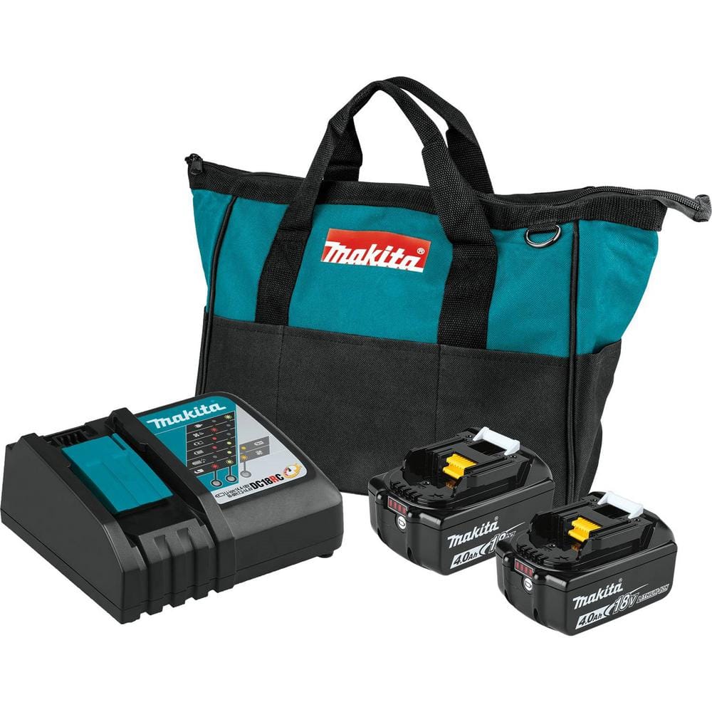 Makita 18V LXT Lithium‑Ion 4.0Ah Battery and Rapid Optimum Charger Starter Pack (BL1840BDC2)