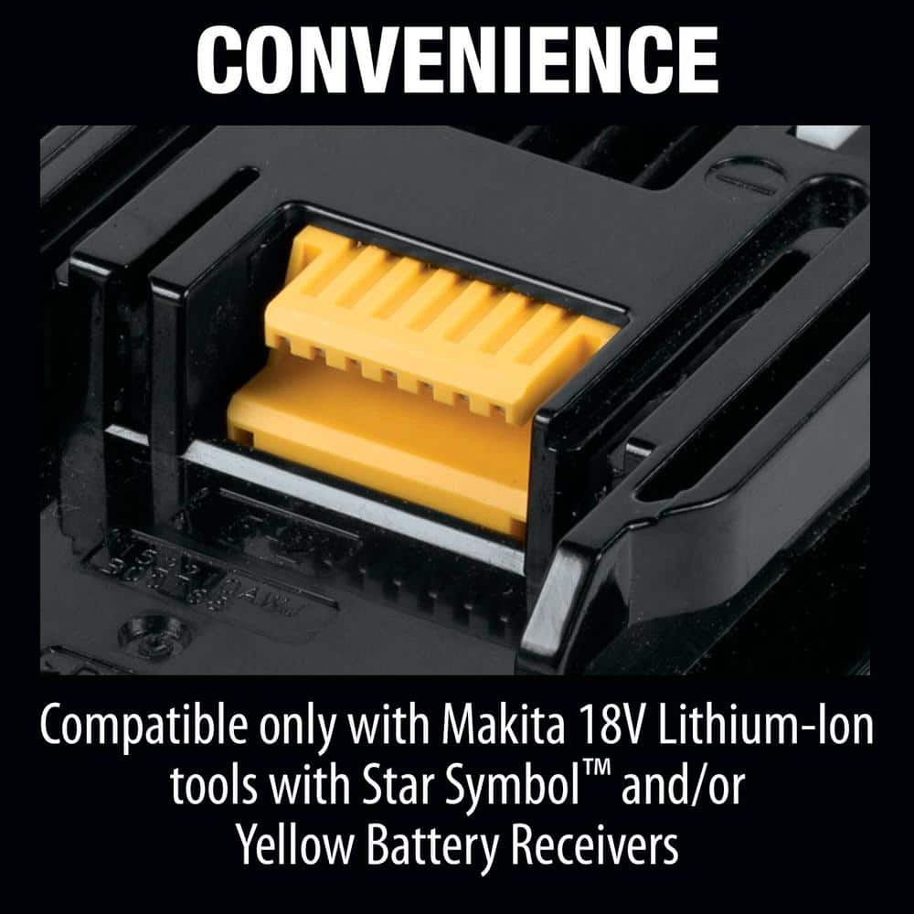 Makita 18V LXT Lithium‑Ion Battery and Rapid Optimum Charger Starter Pack, 5.0Ah (BL1850BDC2) - Image 6
