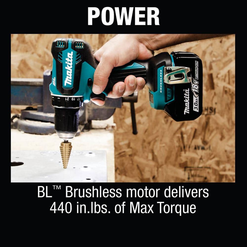 Makita 18V LXT Lithium-Ion Brushless Cordless 1/2 in. Driver-Drill Kit, 3.0Ah - Image 10