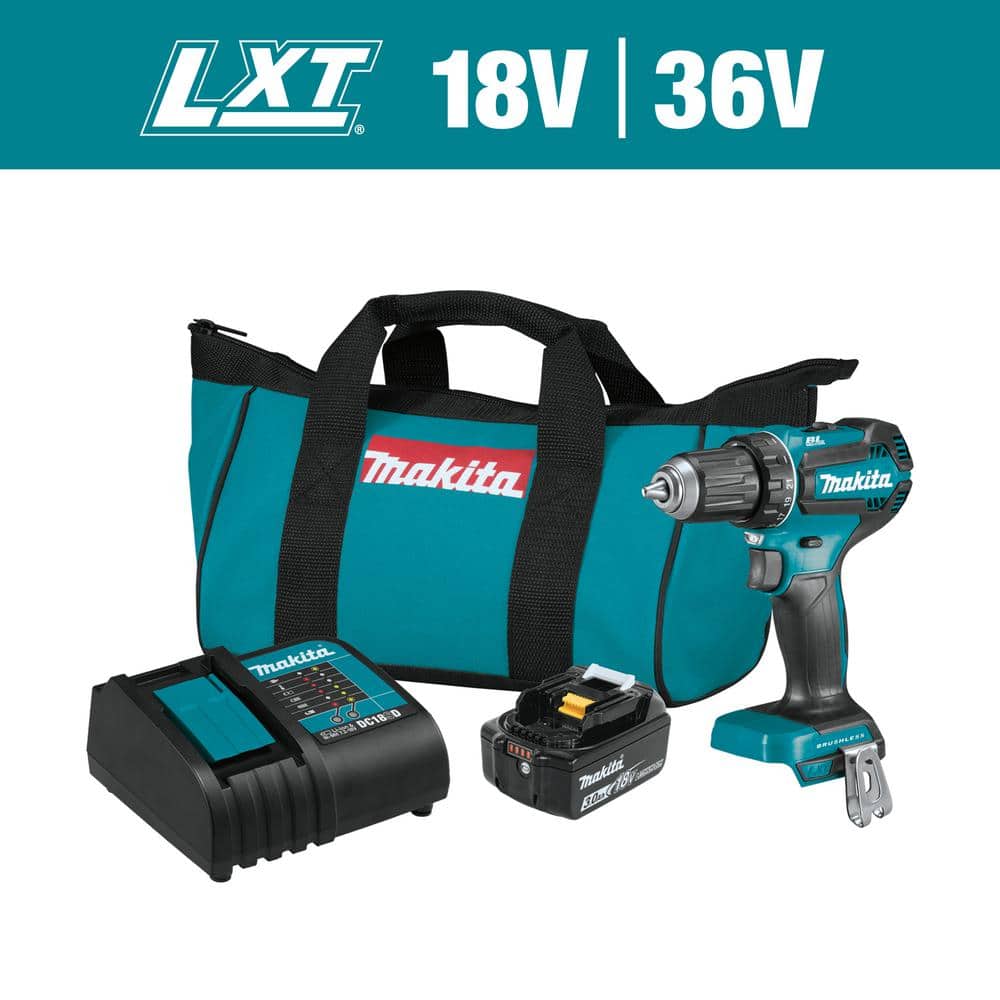 Makita 18V LXT Lithium-Ion Brushless Cordless 1/2 in. Driver-Drill Kit, 3.0Ah - Image 14
