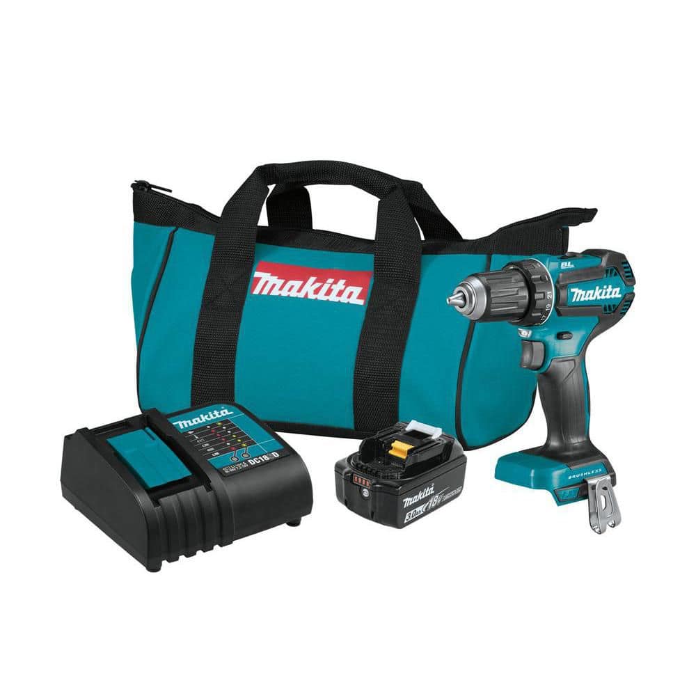 Makita 18V LXT Lithium‑Ion Brushless Cordless 1/2 in. Driver‑Drill Kit (3.0Ah, XFD131)