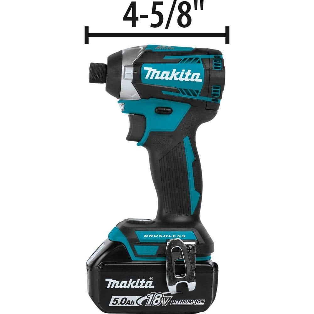 Makita 18V LXT Lithium‑Ion Brushless Cordless Quick‑Shift Mode 3‑Speed Impact Driver Kit with (2) 5.0Ah Batteries and Hard Case - Image 5