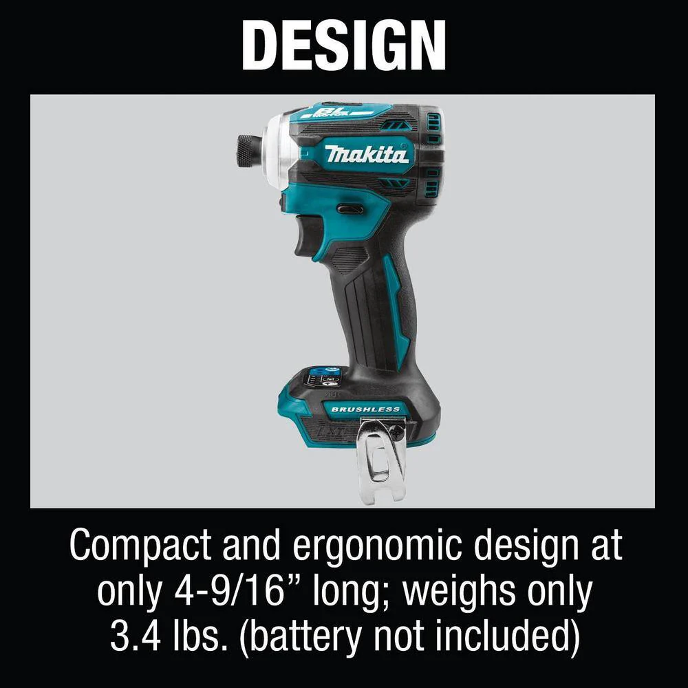 Makita 18V LXT Lithium‑Ion Brushless Cordless Quick‑Shift Mode 4‑Speed Impact Driver, Tool Only (XDT16Z) - Image 7