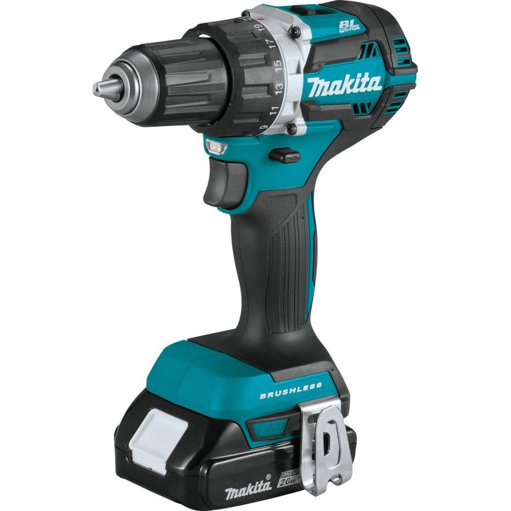 Makita 18V LXT Lithium‑Ion Compact Brushless Cordless 1/2 in. Driver‑Drill Kit with (2) 2.0Ah Batteries, Charger, Hard Case - Image 2
