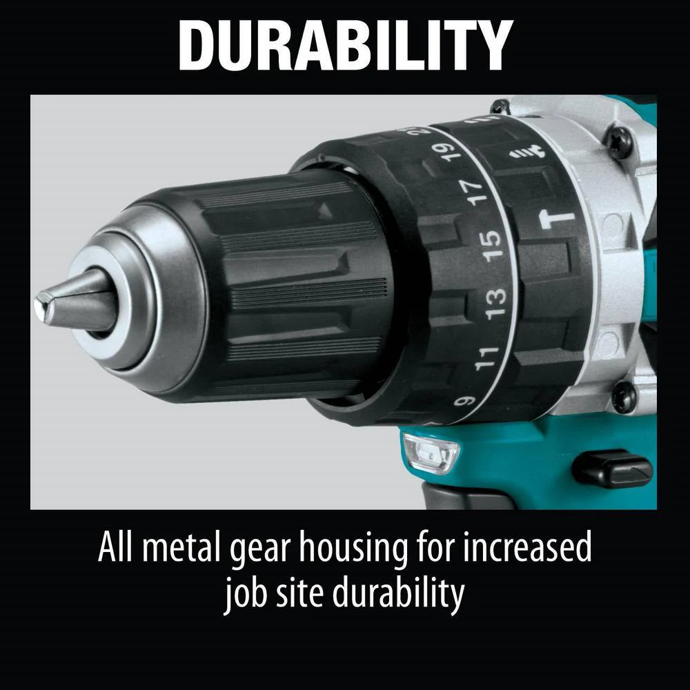 Makita 18V LXT Lithium‑Ion Compact Brushless Cordless 1/2 in. Hammer Driver‑Drill Kit with (2) 2.0Ah Batteries and Hard Case - Image 5