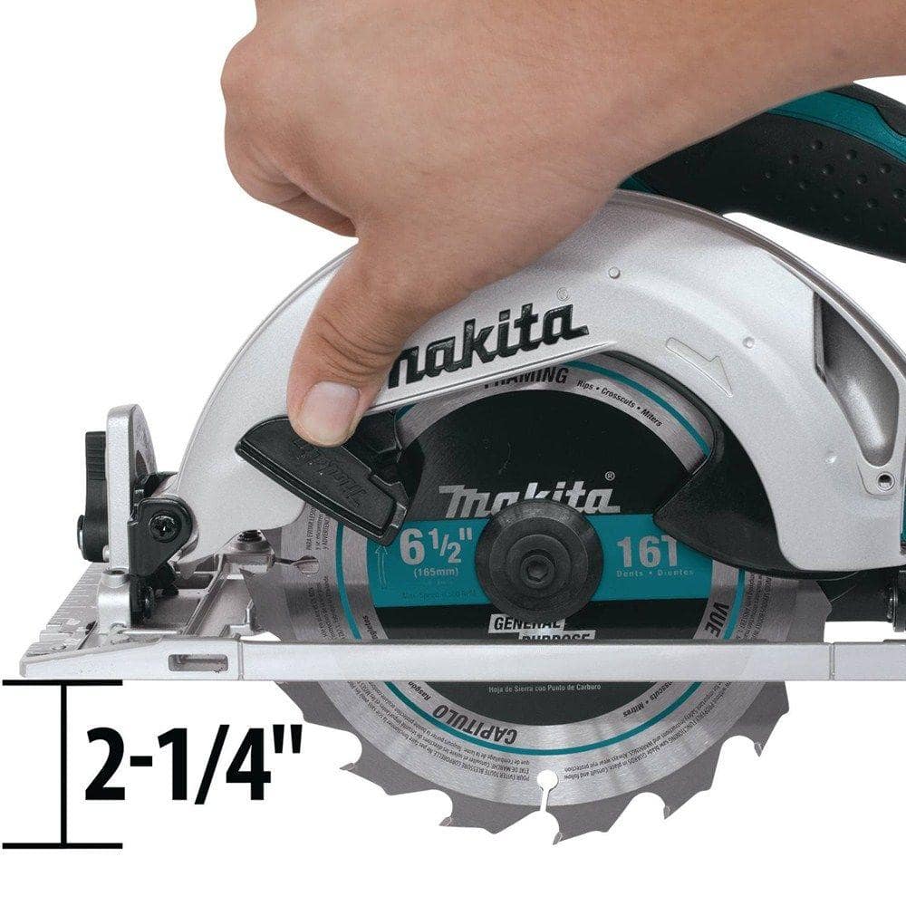 Makita 18V LXT Lithium-Ion Cordless 6-1/2 in. Lightweight Circular Saw and General Purpose Blade (Tool-Only) - Image 7