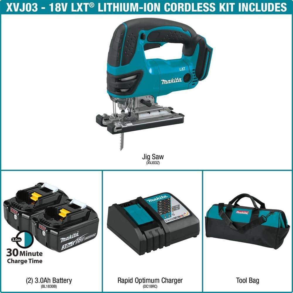 Makita 18V LXT Lithium‑Ion Cordless Jig Saw Kit (XVJ03) - Image 2