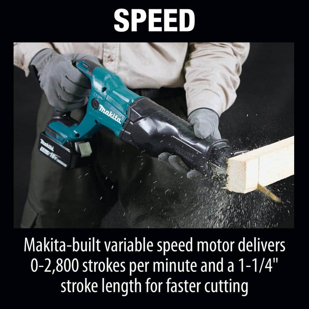 Makita 18V LXT Lithium‑Ion Cordless Reciprocating Saw Kit, 5.0Ah (XRJ04T) - Image 8