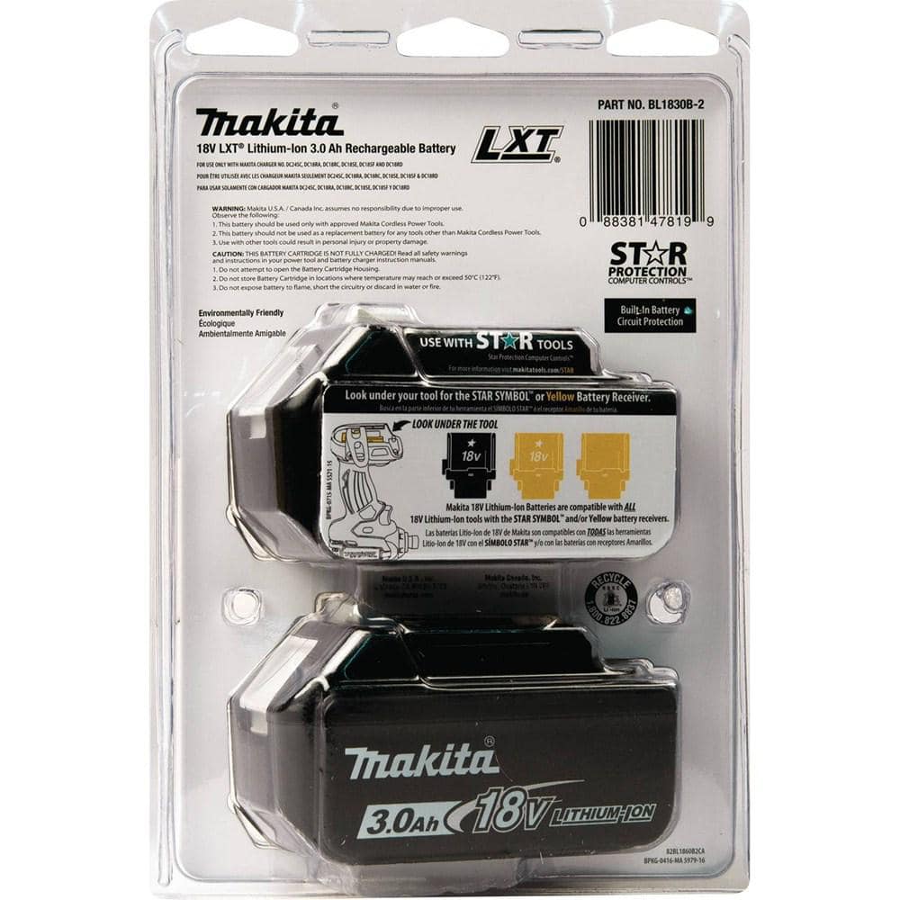 Makita 18V LXT Lithium‑Ion High Capacity Battery Pack 3.0Ah with Fuel Gauge (2‑Pack) - Image 8