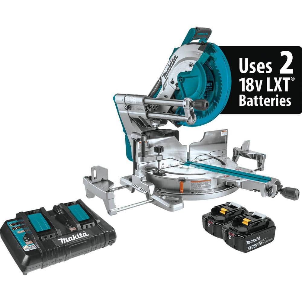 Makita 18V X2 LXT (36V) 12 in. Brushless Dual‑Bevel Sliding Compound Miter Saw Kit with Bonus Brad Nailer and Finish Nailer - Image 3