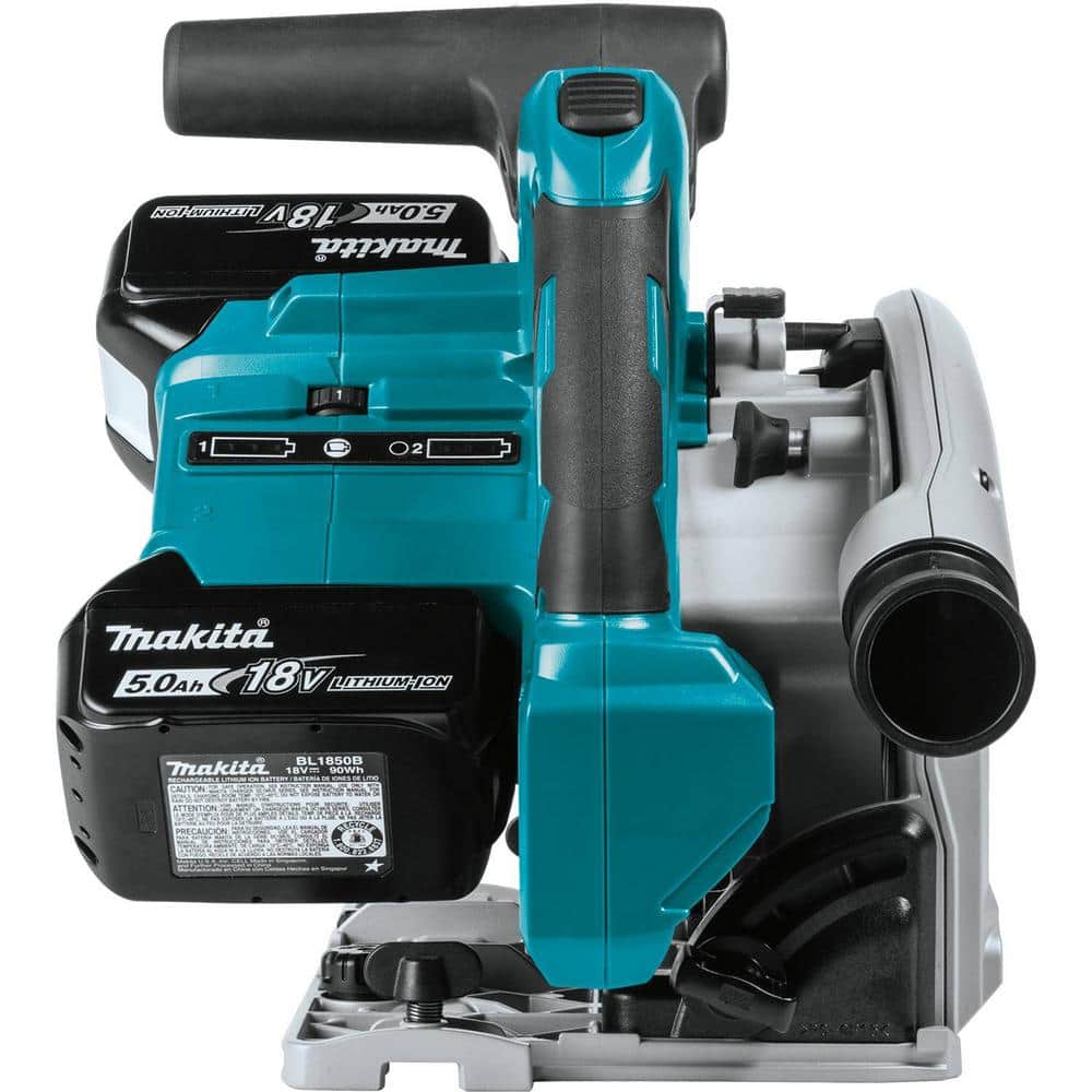 Makita 18V X2 LXT (36V) Brushless 6-1/2 in. Plunge Circular Saw Kit, 5.0Ah with 55 in. Guide Rail and Guide Rail Clamp (2-Pack) - Image 5