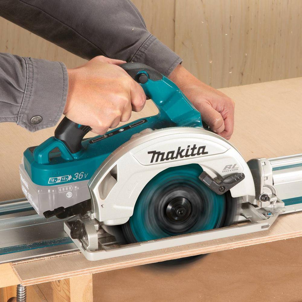 Makita 18V X2 LXT Lithium-Ion (36V) 7-1/4 in. Brushless Cordless Circular Saw, Guide Rail Compatible Base (Tool-Only) - Image 2