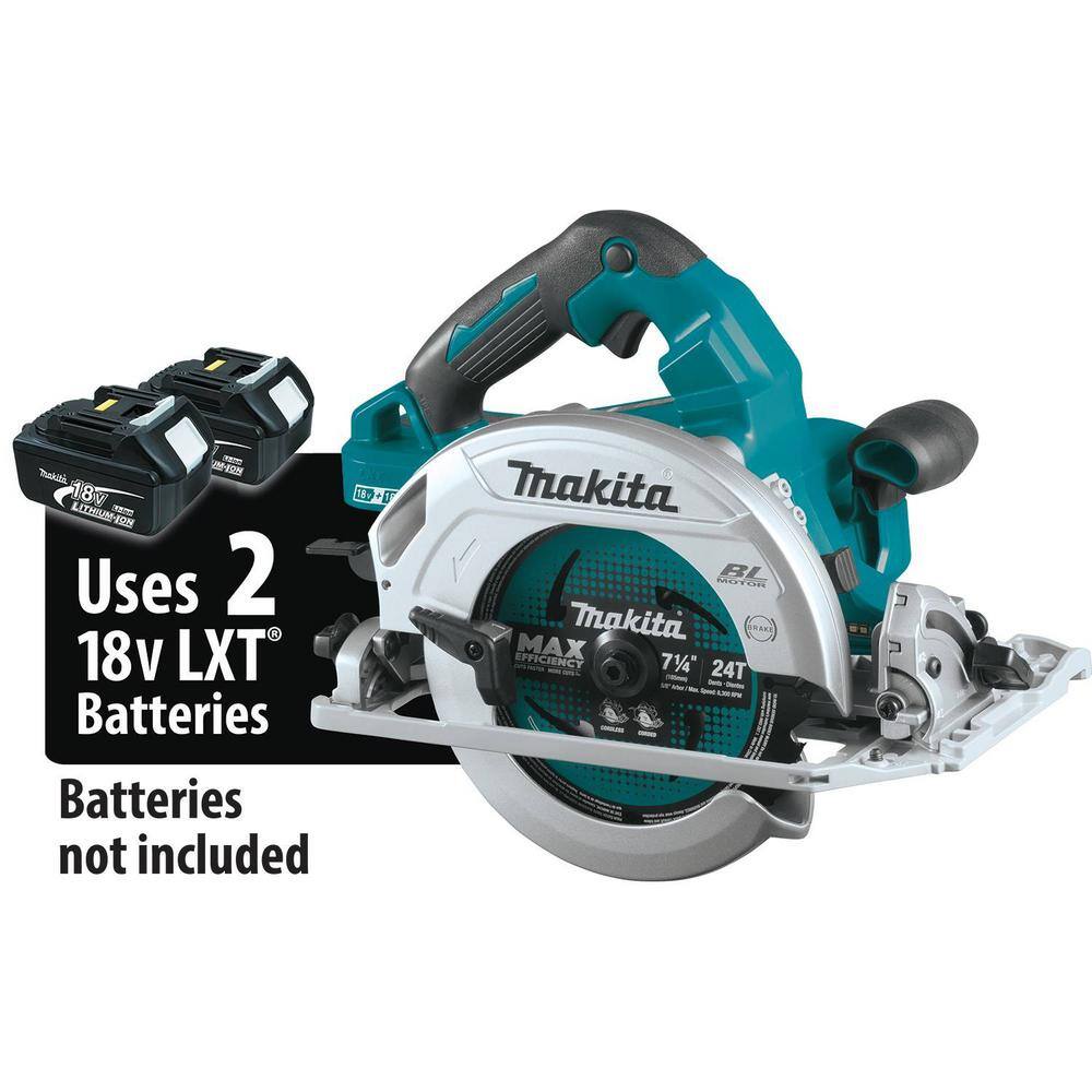 Makita 18V X2 LXT Lithium-Ion (36V) 7-1/4 in. Brushless Cordless Circular Saw, Guide Rail Compatible Base (Tool-Only) - Image 3