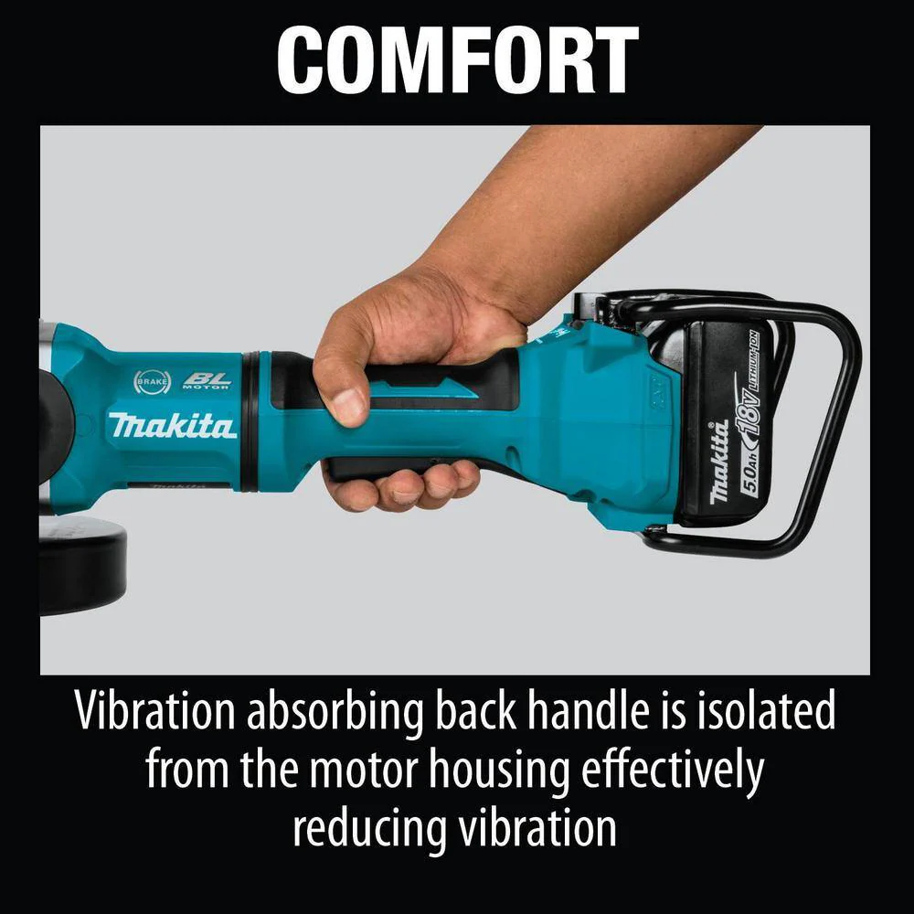 Makita 18V X2 LXT Lithium‑Ion (36V) Brushless Cordless 9 in. Paddle Switch Cut‑Off/Angle Grinder Kit with Electric Brake, 5.0Ah - Image 8