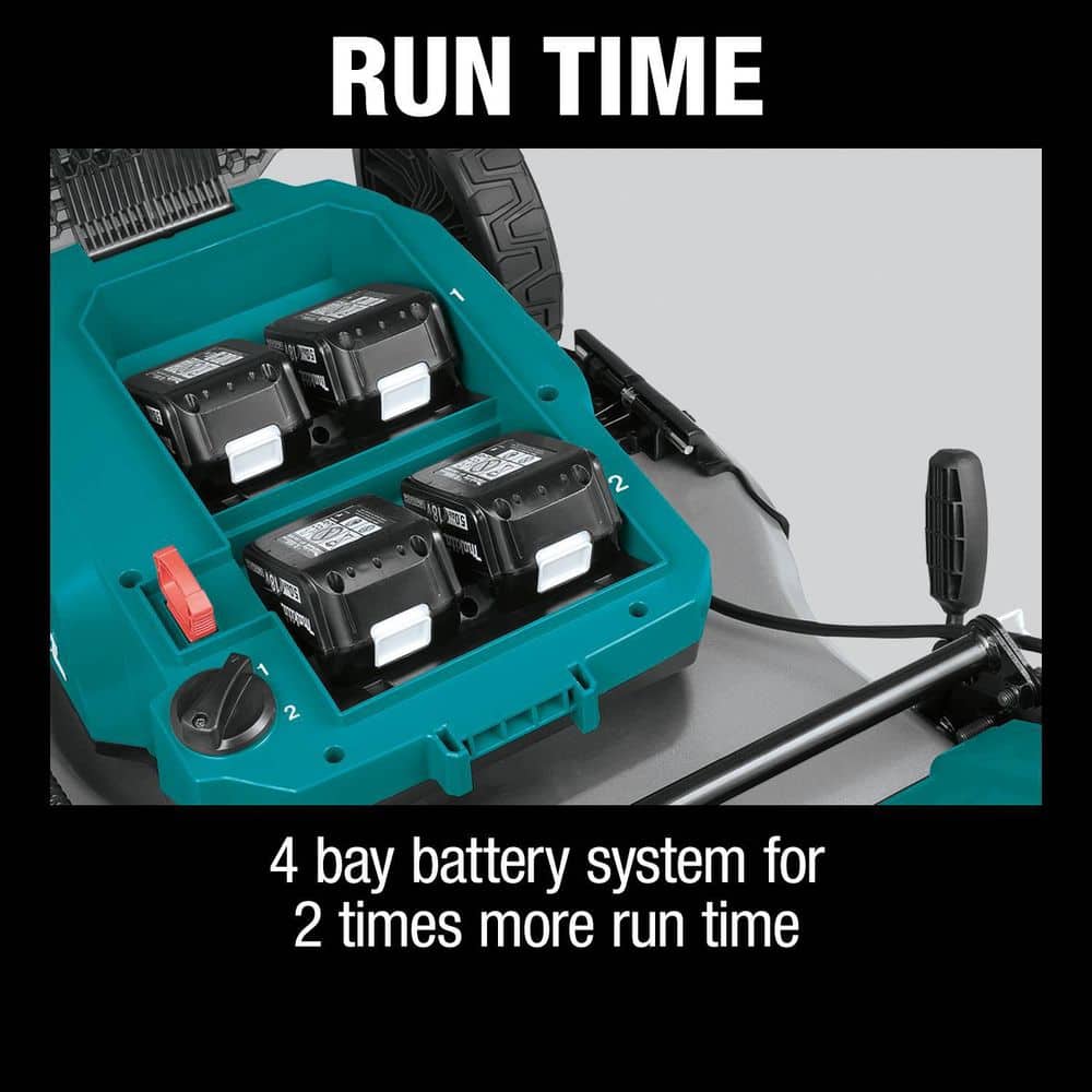 Makita 21 in. 18V X2 (36V) LXT Lithium-Ion Cordless Walk-Behind Push Lawn Mower Kit with 4 Batteries (5.0Ah) - Image 5