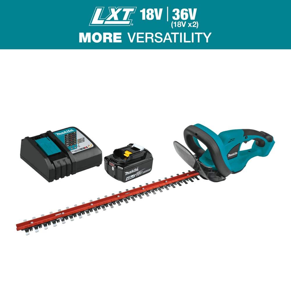 Makita 22 in. 18V LXT Lithium‑Ion Cordless Hedge Trimmer Kit with 4.0Ah Battery and Charger (XHU02M1)