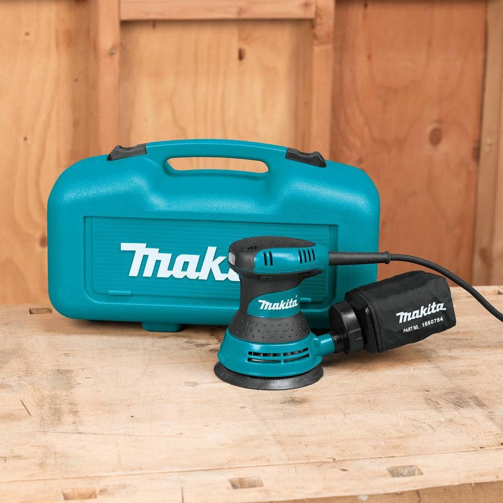 Makita 3 Amp 5 in. Corded Palm Grip Random Orbital Sander with Dust Bag, Hard Case - Image 8