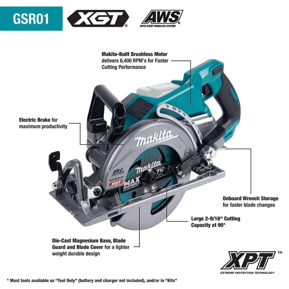 Makita 40V Max XGT Brushless Cordless Rear Handle 7-1/4 in. Circular Saw Kit (4.0 Ah) - Image 3