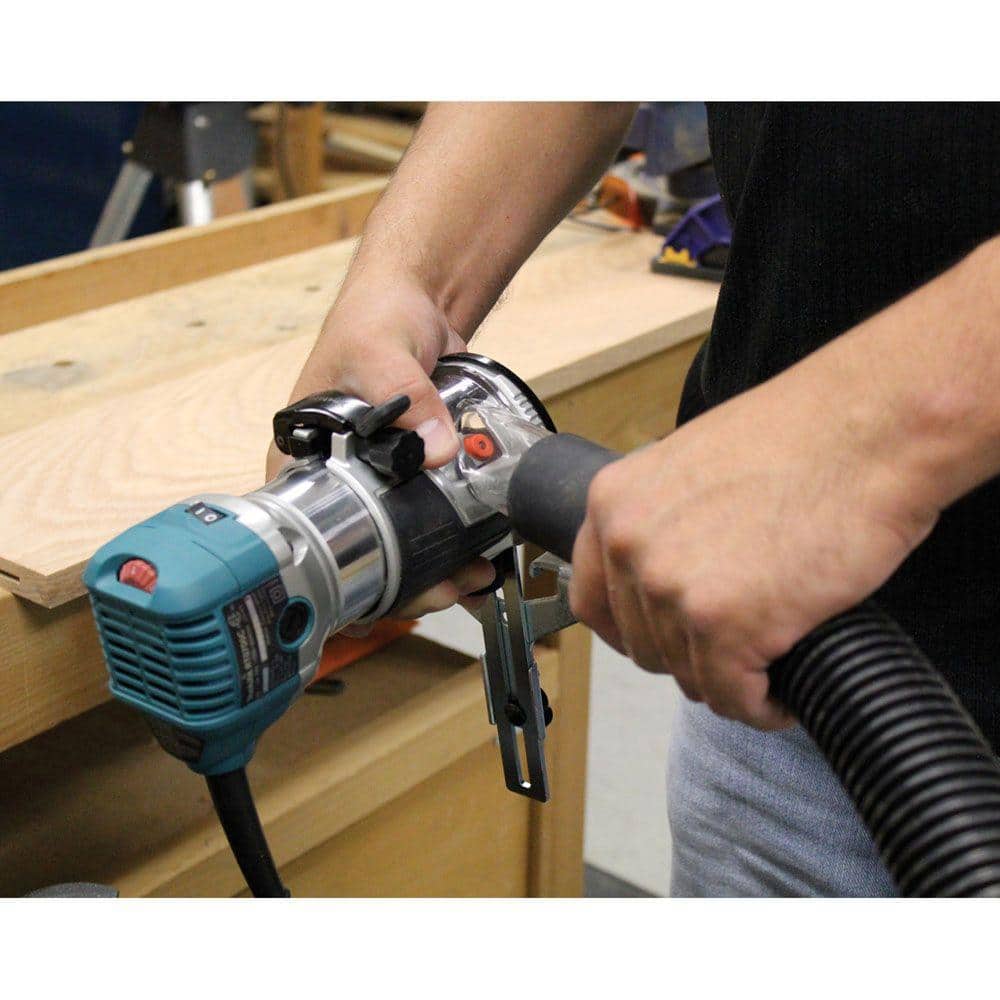 Makita 6.5 Amp 1-1/4 HP Corded Variable-Speed Compact Router Kit with Plunge Base, 1/4 in. Collet, Straight Guide & (2) Wrenches - Image 8