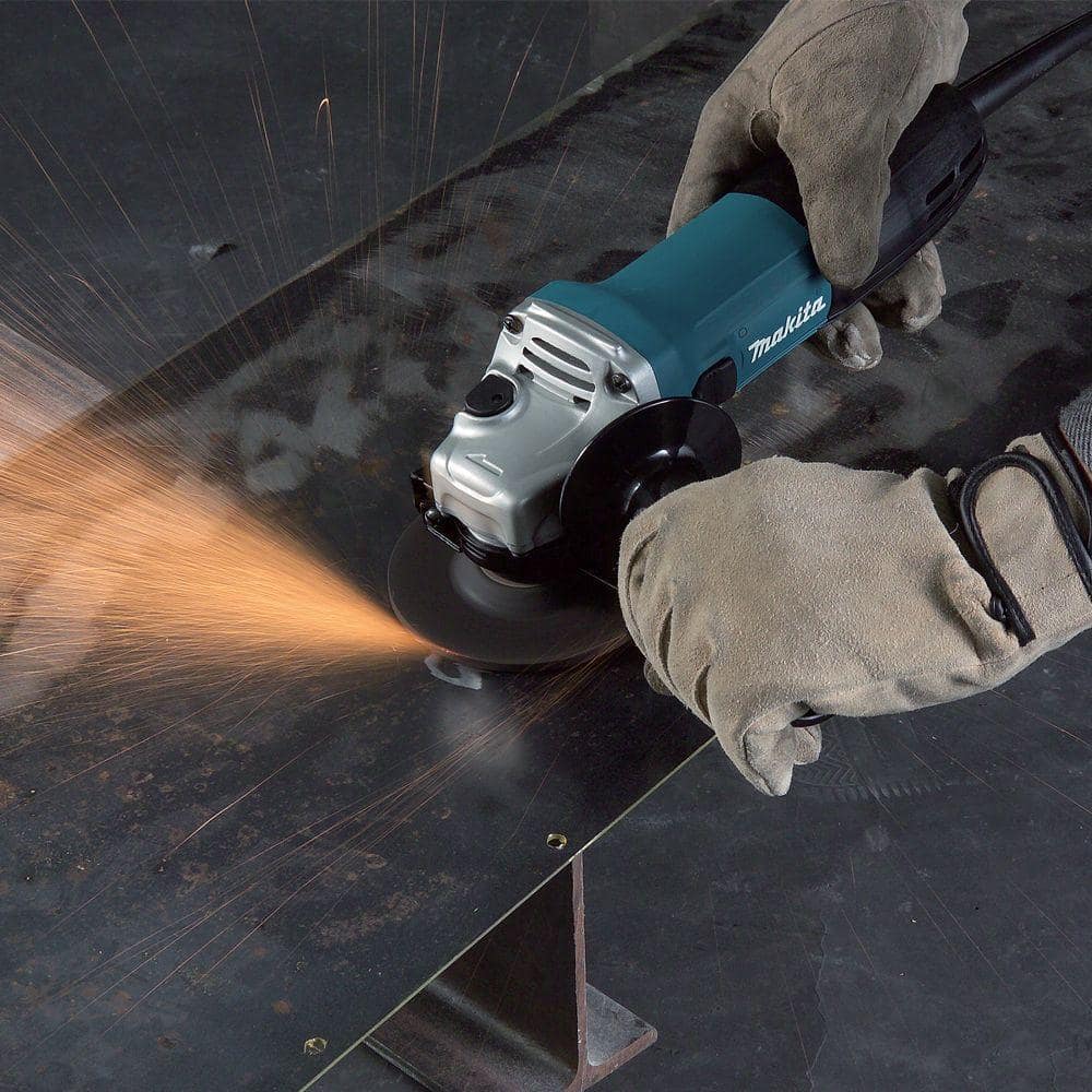 Makita 6 Amp Corded 4 in. Lightweight Angle Grinder with Grinding Wheel, Wheel Guard Side Handle Hard Case - Image 11