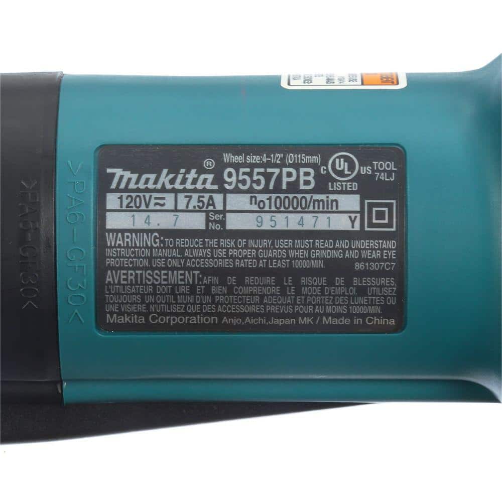 Makita 7.5 Amp 4-1/2 in. Corded Paddle Switch Angle Grinder - Image 8