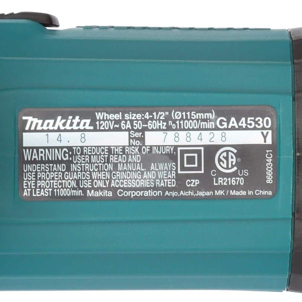 Makita 8 Amp 1 in. Corded SDS-Plus Concrete/Masonry AVT Rotary Hammer Drill with 4-1/2 in. Corded Angle Grinder with Hard Case - Image 2