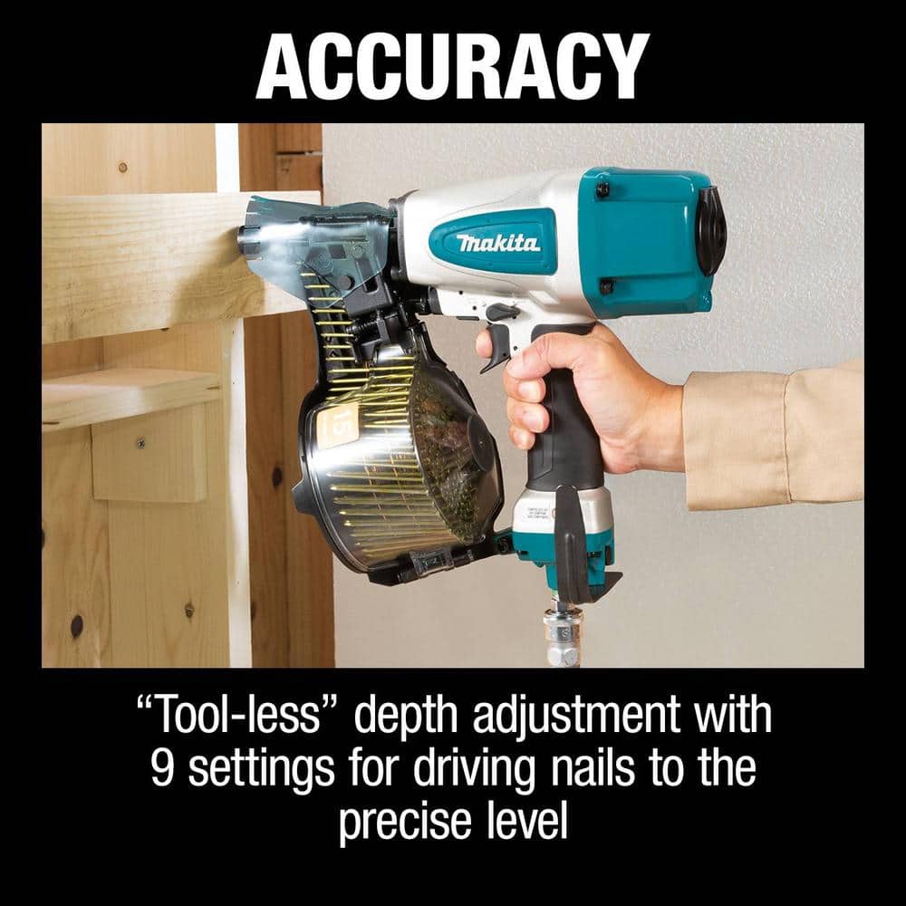 Makita Pneumatic 2-1/2 in. 15° Siding Coil Nailer - Image 6