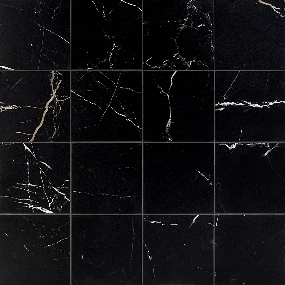 Marble Tech Port Laurent Black Matte Porcelain Tile 6x6 - Lux Tile - Image 2