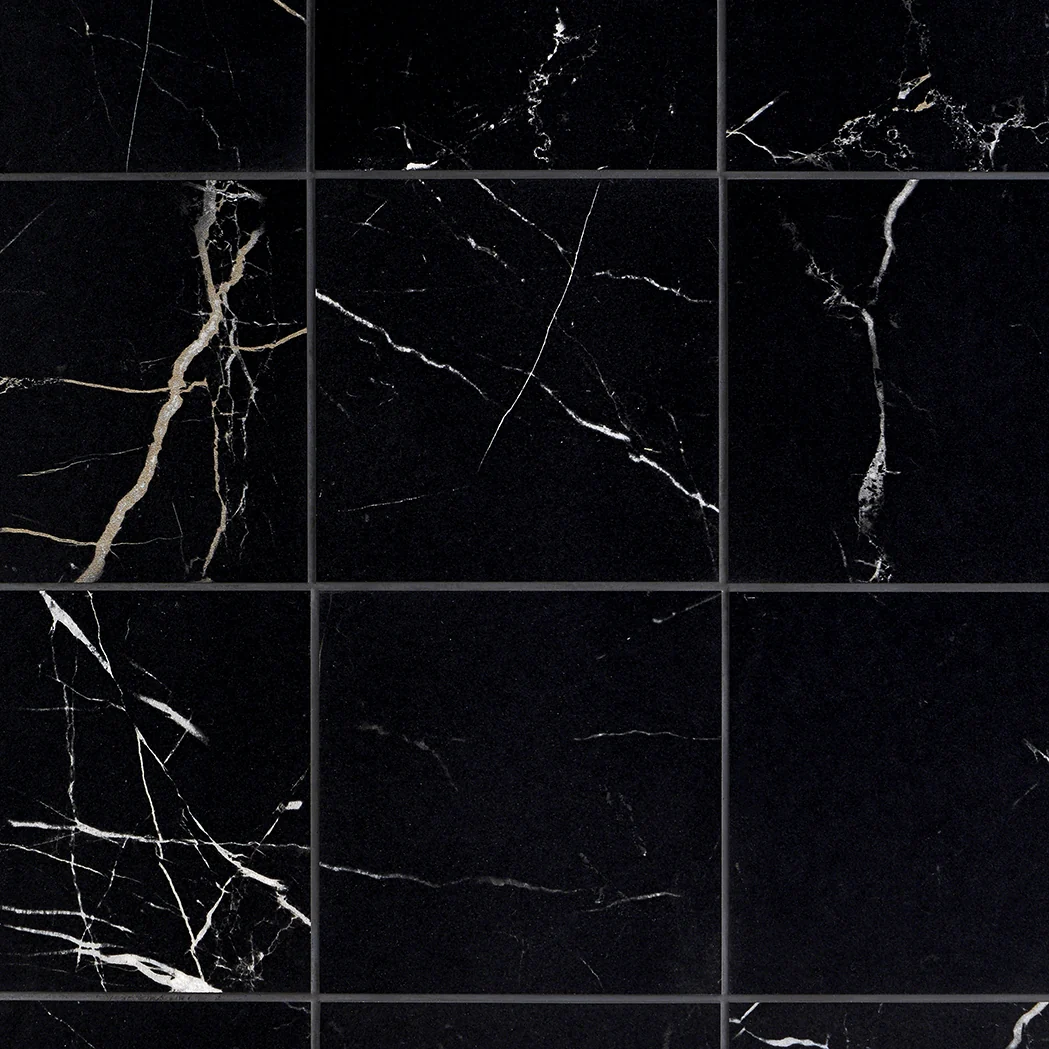 Marble Tech Port Laurent Black Matte Porcelain Tile 6x6 - Lux Tile - Image 6