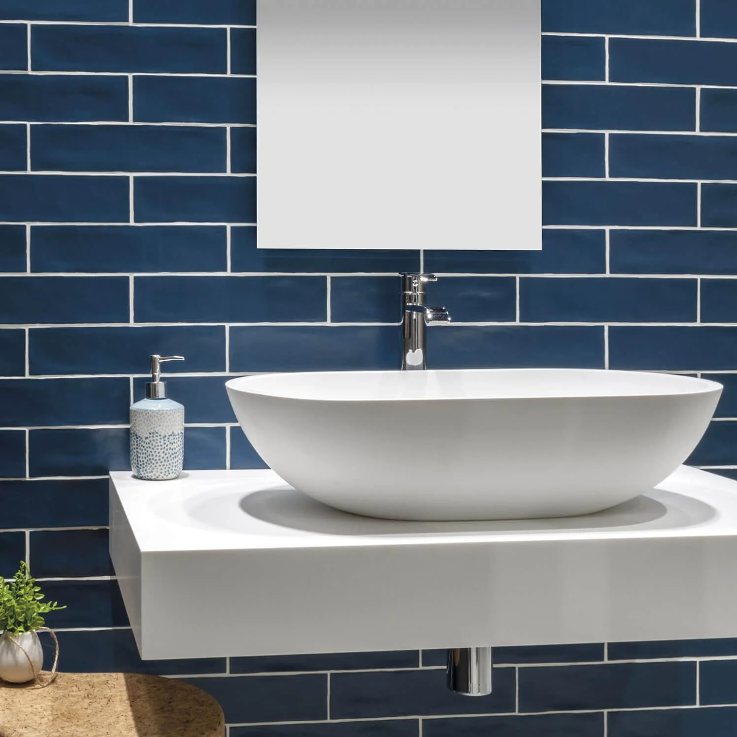 Marine Blue Ceramic Subway Tile - 3x12 Matte Finish - Image 6