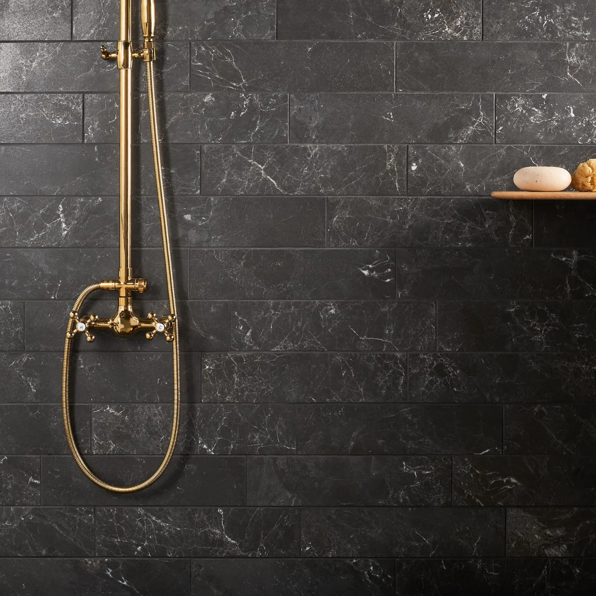 Marmo Perfetto Nero 4x16 Semi-Polished Porcelain Tile - Lux Tile