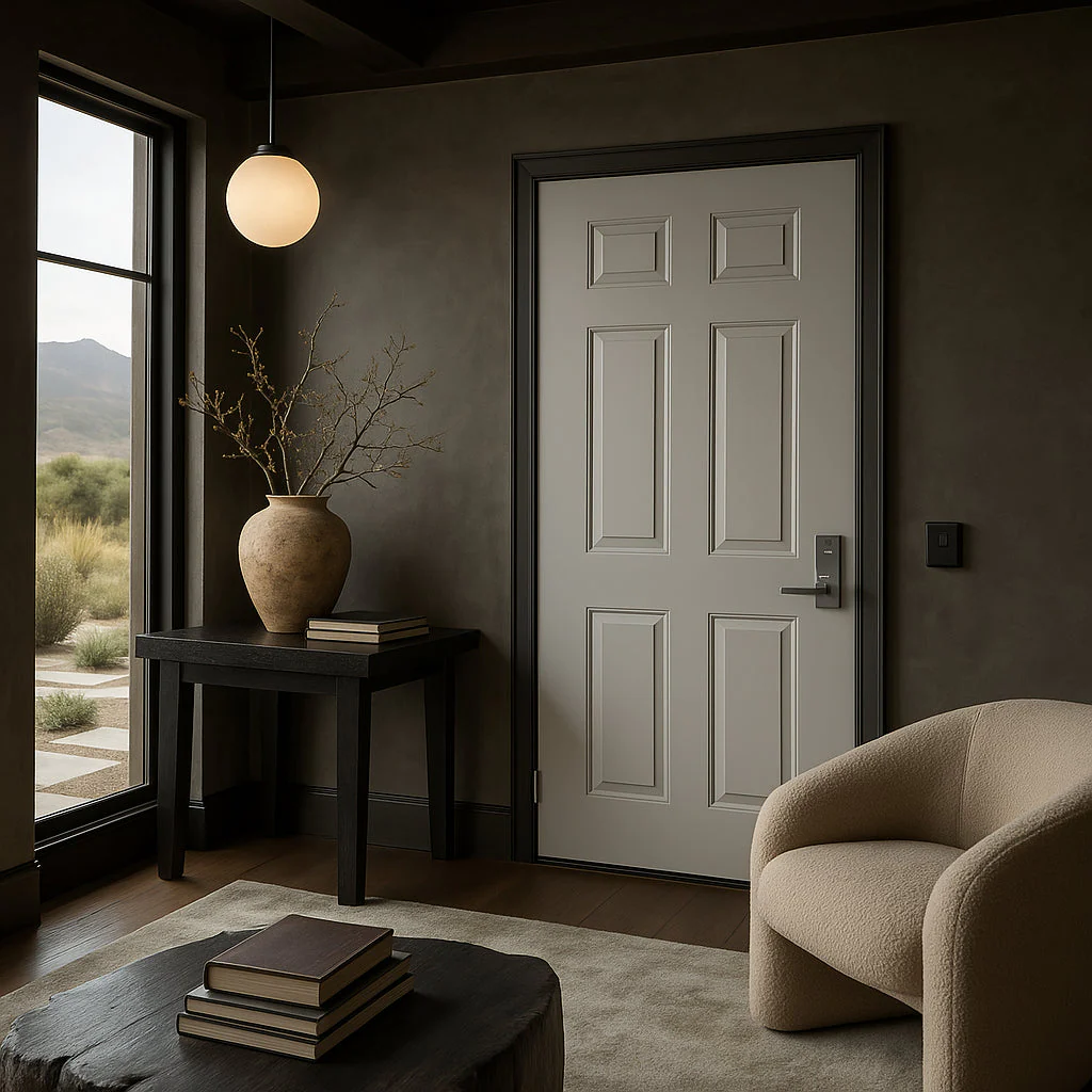 Masonite Utility 6-Panel Primed Steel Prehung Front Door, No Brickmold, Right-Hand Inswing, 32 in. x 80 in. - Image 3