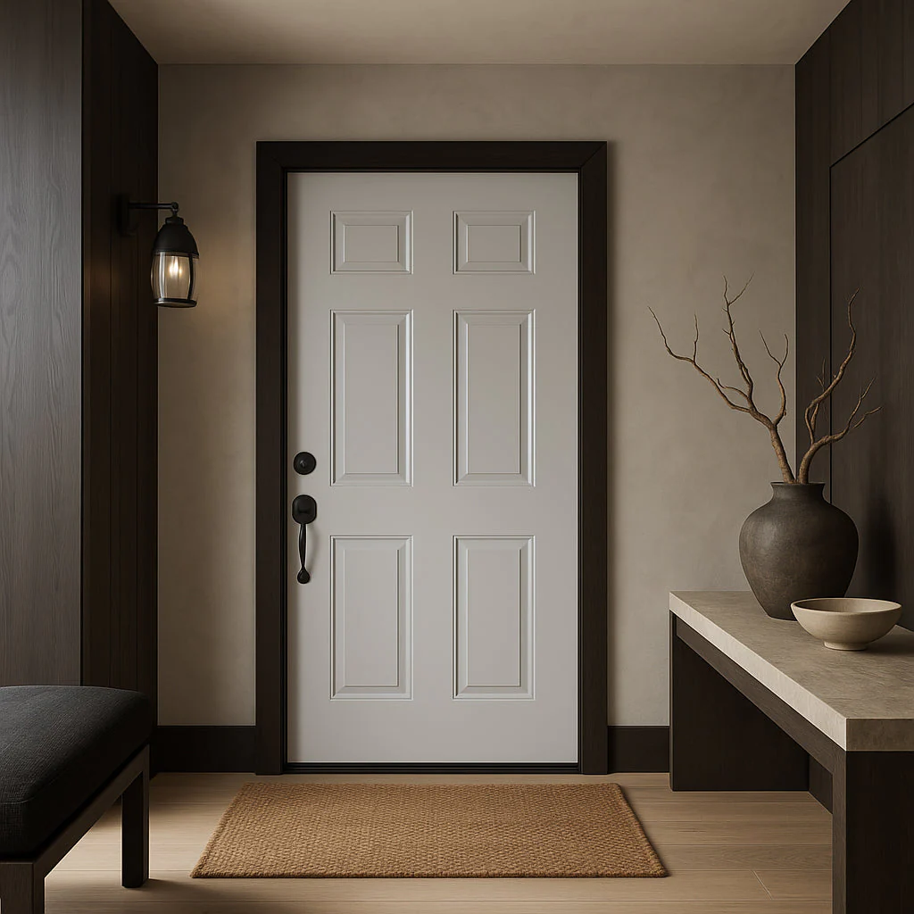 Masonite Utility 6-Panel Primed Steel Prehung Front Door, No Brickmold, Right-Hand Inswing, 36 in. x 80 in. - Image 3
