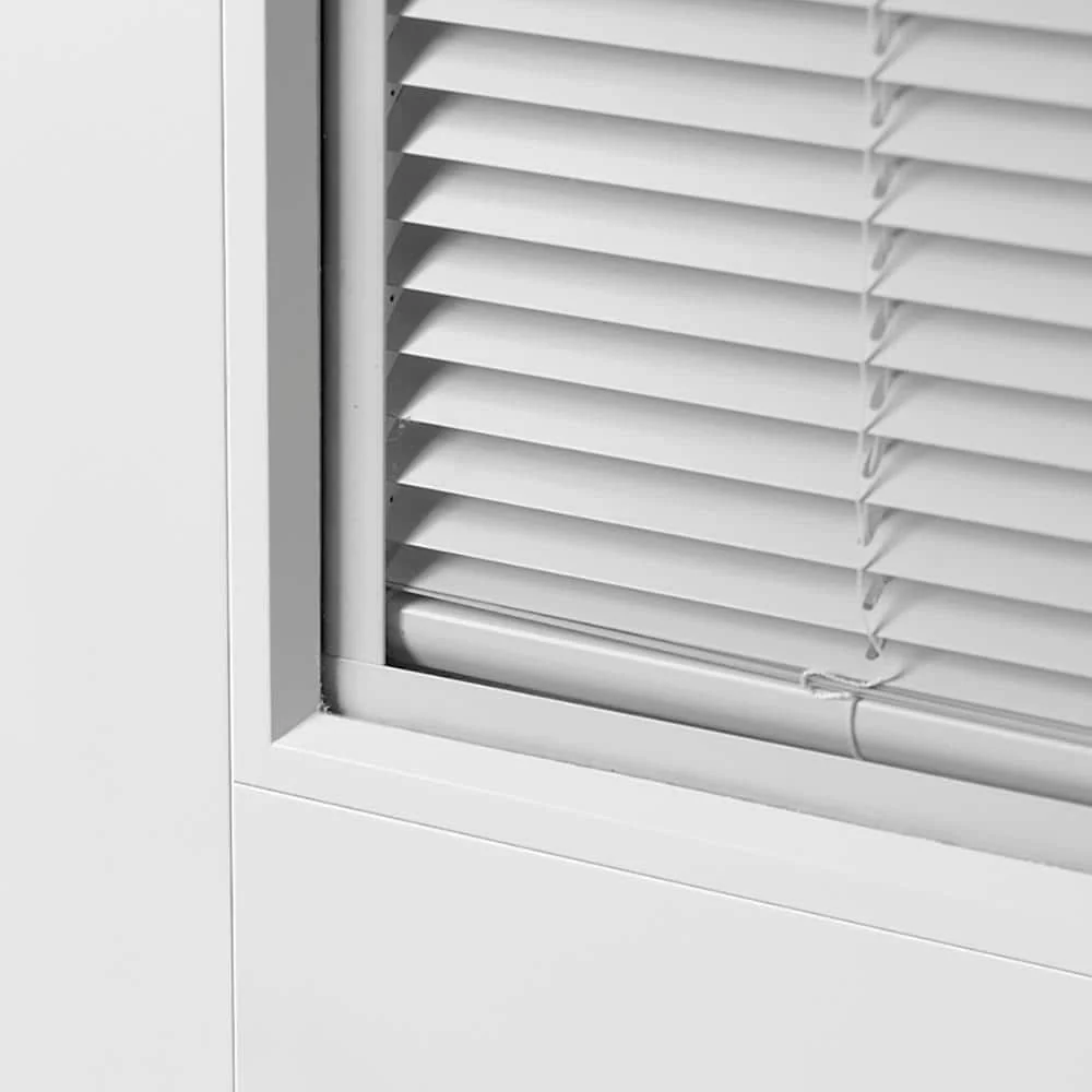 Masonite VistaGrande 32 in. x 80 in. Left Hand Inswing Full Lite Mini Blind Primed Smooth Fiberglass Prehung Exterior Door - Image 3