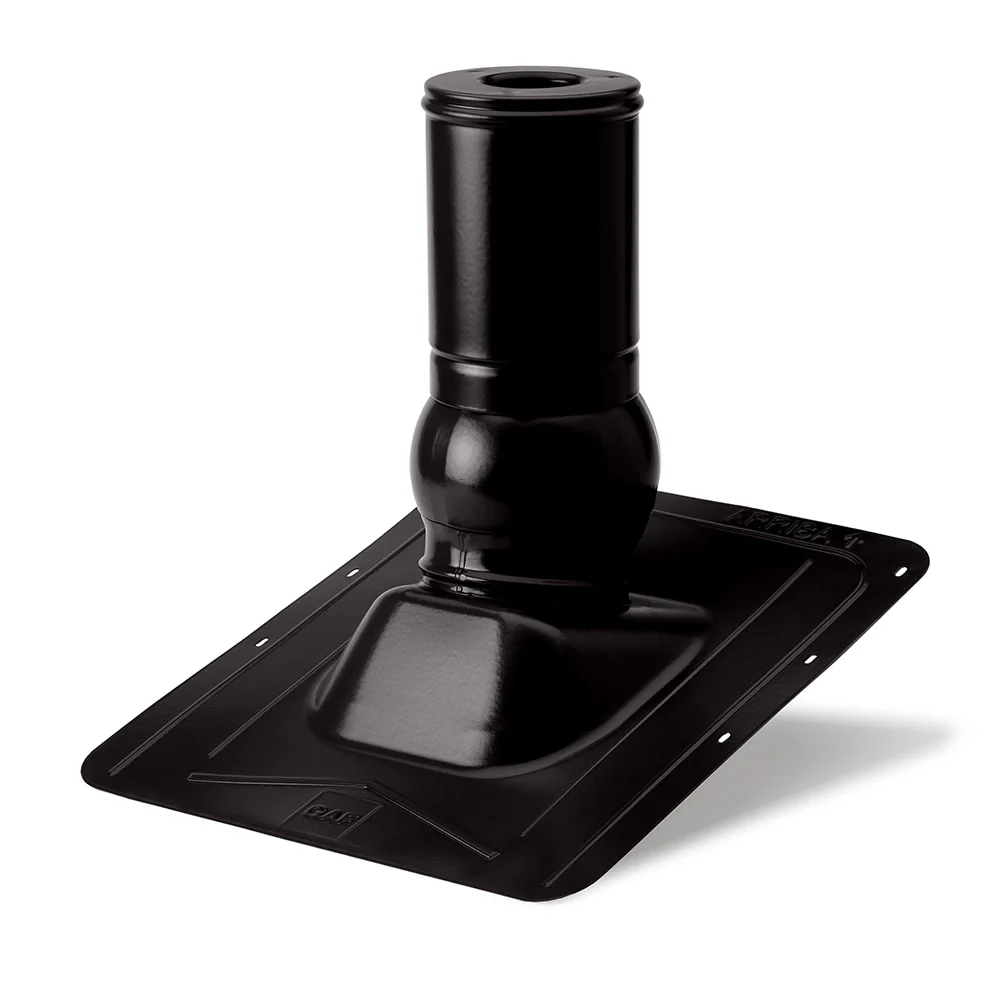 Master Flow Pivot 2-in x 8.4-in Galvanized Steel Vent and Pipe Flashing, Black (PPBG2BL)