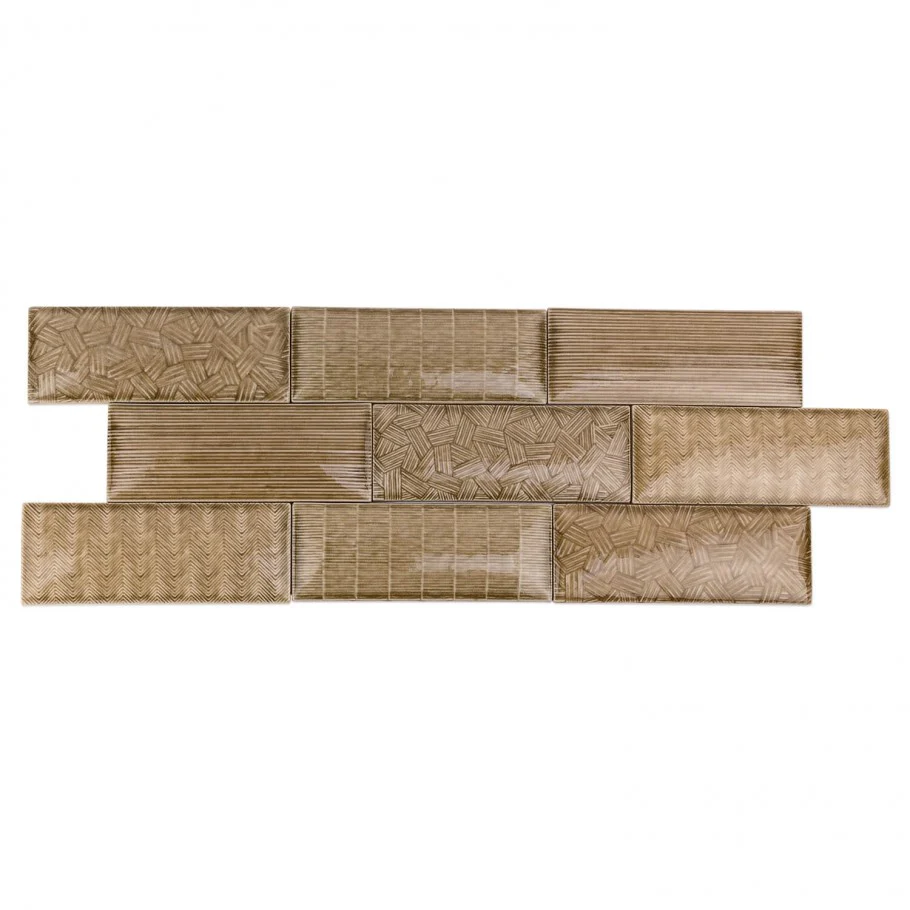 Maverick Firma Brown 3D Glossy Ceramic Wall Tile 3x8 - Image 9
