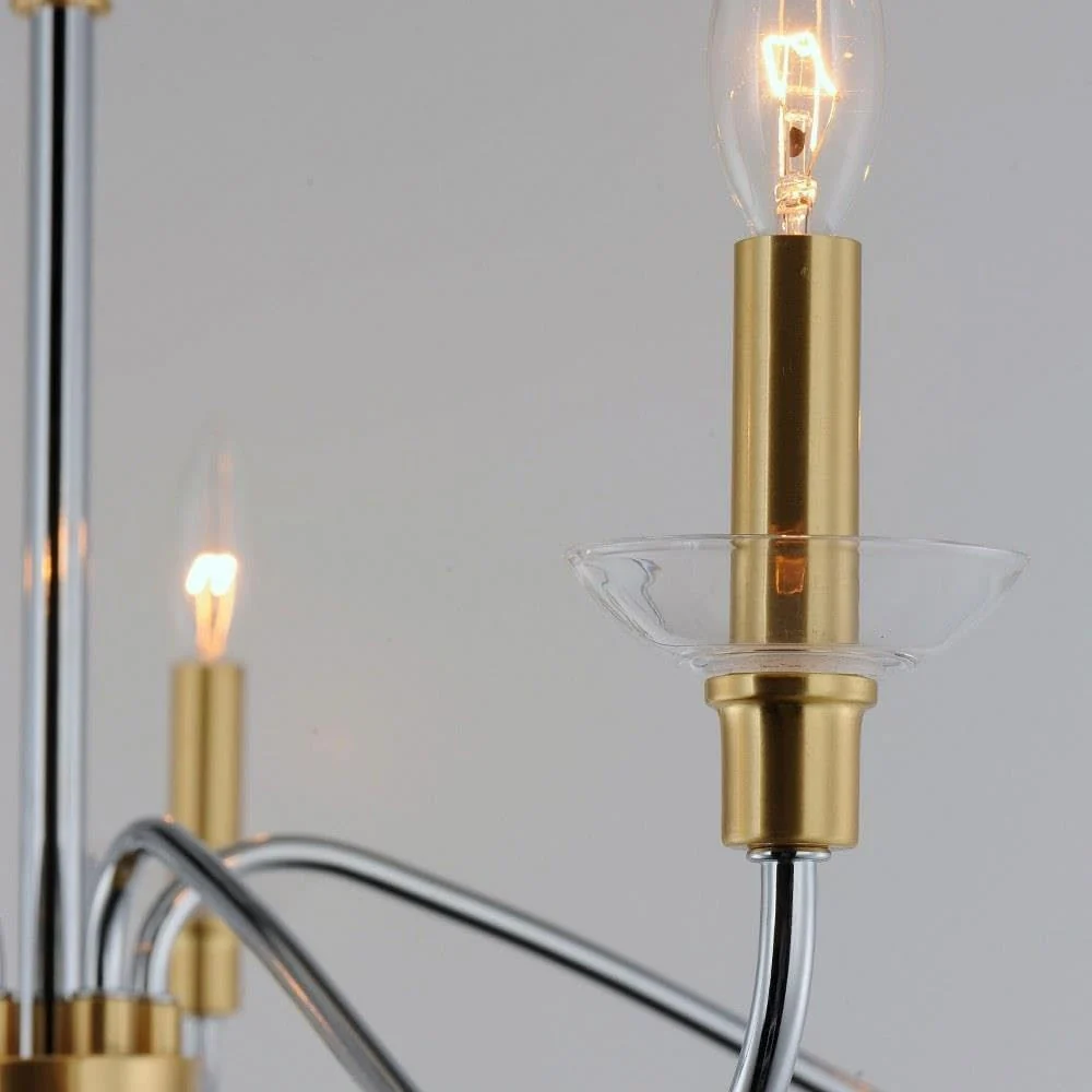 Maxim Lighting Clarion 5-Light Polished Chrome/Satin Brass Chandelier, 32 in. - Image 2