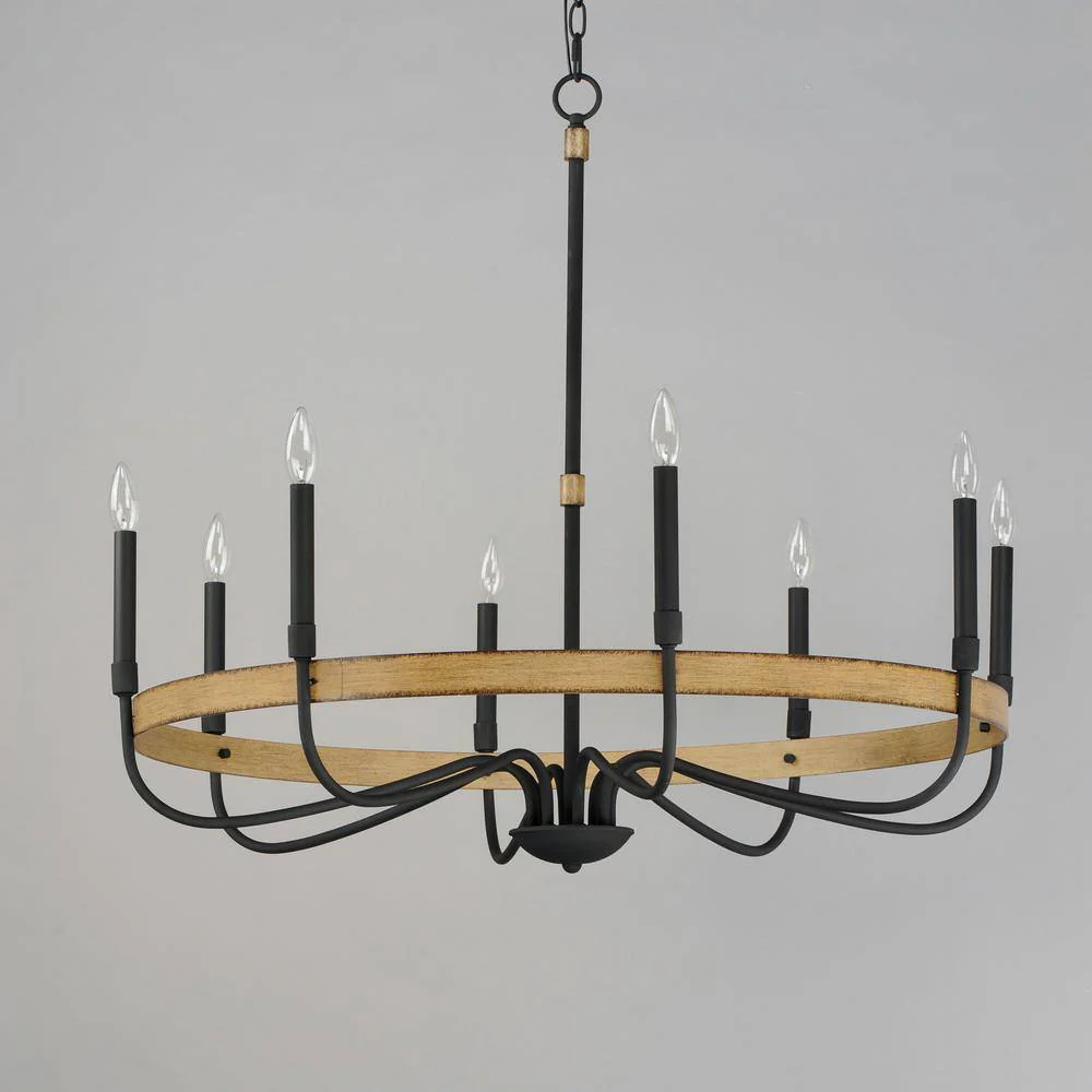 Maxim Lighting Franklin 8-Light Black Chandelier, 40 in. Wide - Image 2