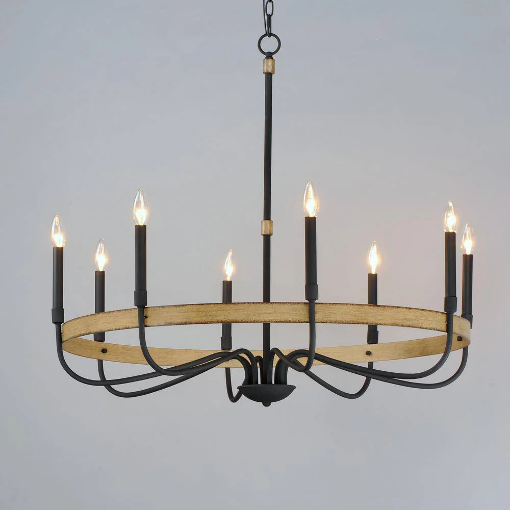 Maxim Lighting Franklin 8-Light Black Chandelier, 40 in. Wide - Image 3