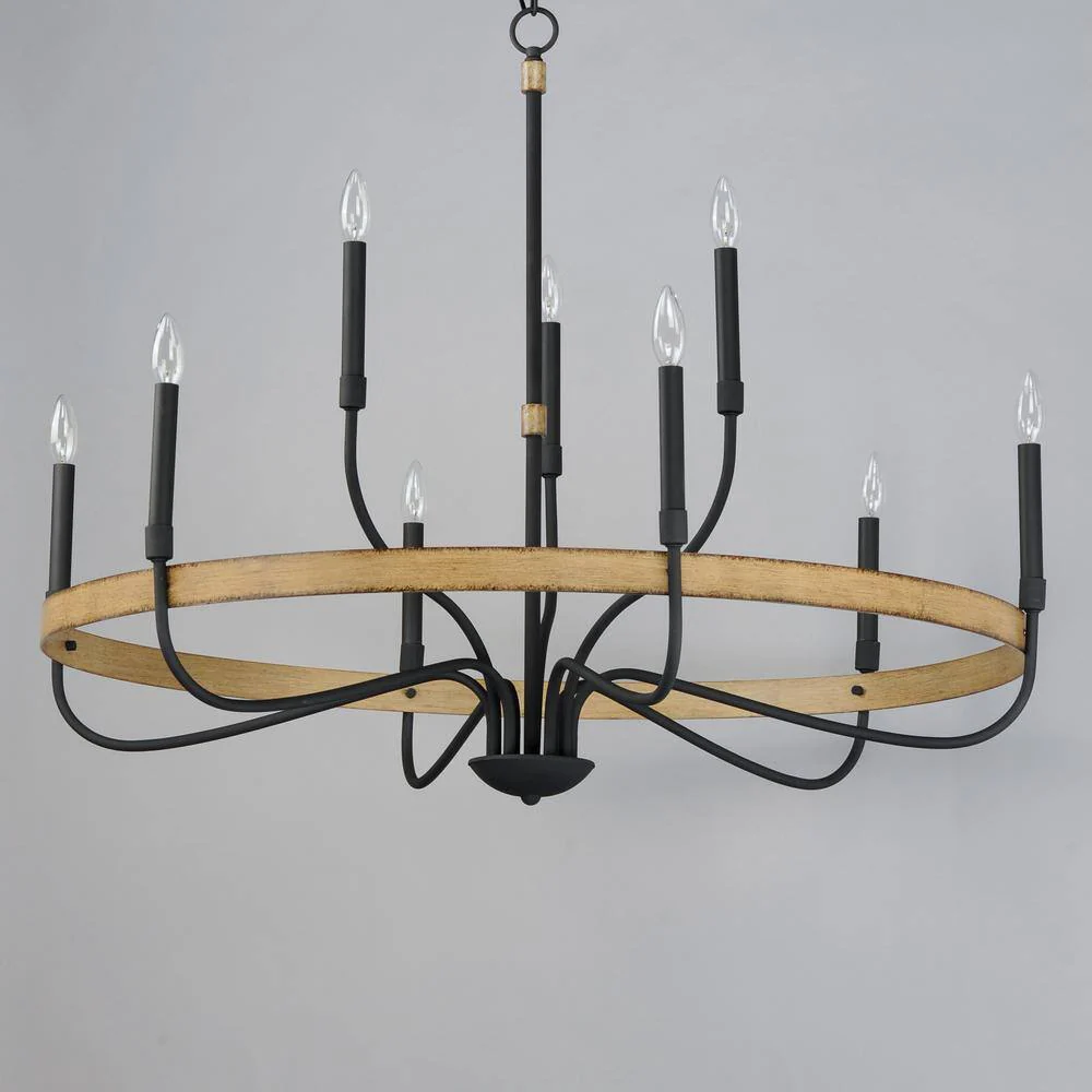 Maxim Lighting Franklin 9-Light Black Chandelier, 40 in. Wide - Image 2