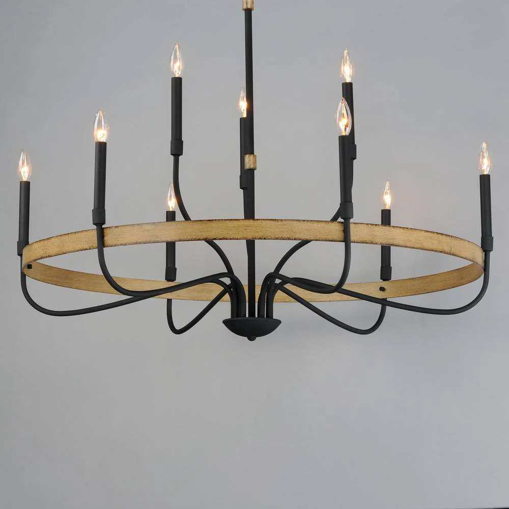 Maxim Lighting Franklin 9-Light Black Chandelier, 40 in. Wide - Image 3