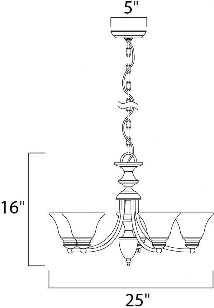 Maxim Lighting Malaga 5-Light Satin Nickel Chandelier, Marble Glass, 25 in. - Image 3