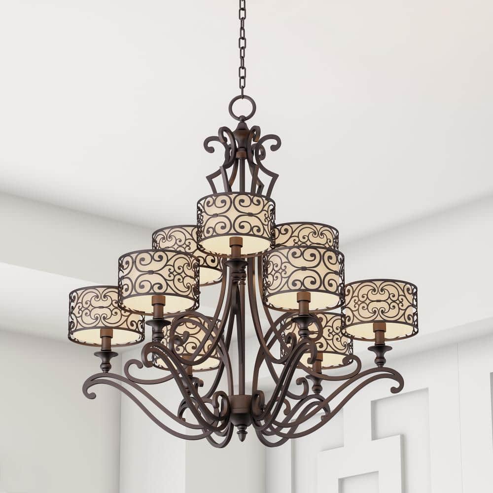 Maxim Lighting Mondrian 9-Light Umber Bronze Multi-Tier Chandelier - Image 4