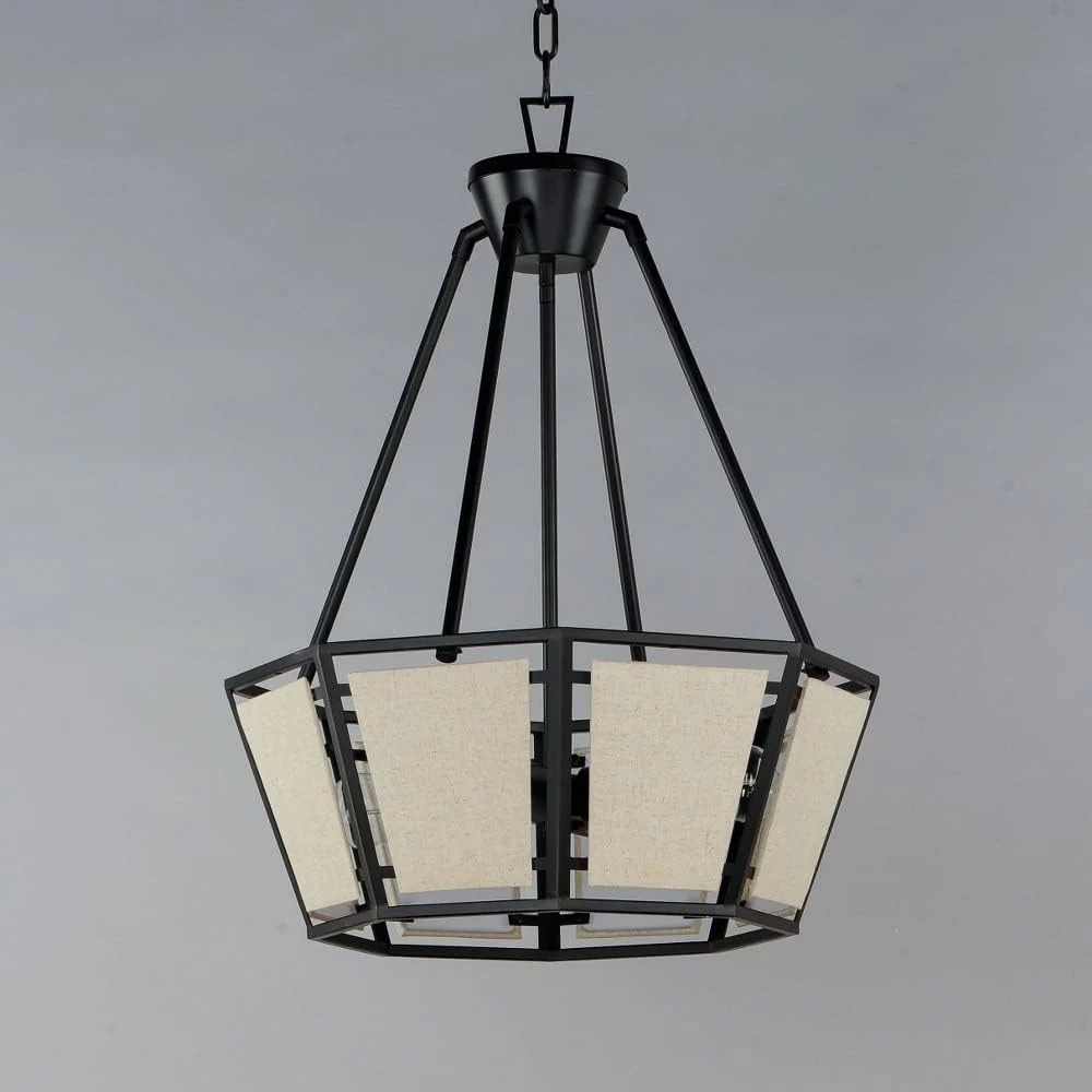 Maxim Lighting Montauk 4-Light Black Chandelier, 24"W x 21"H - Image 2