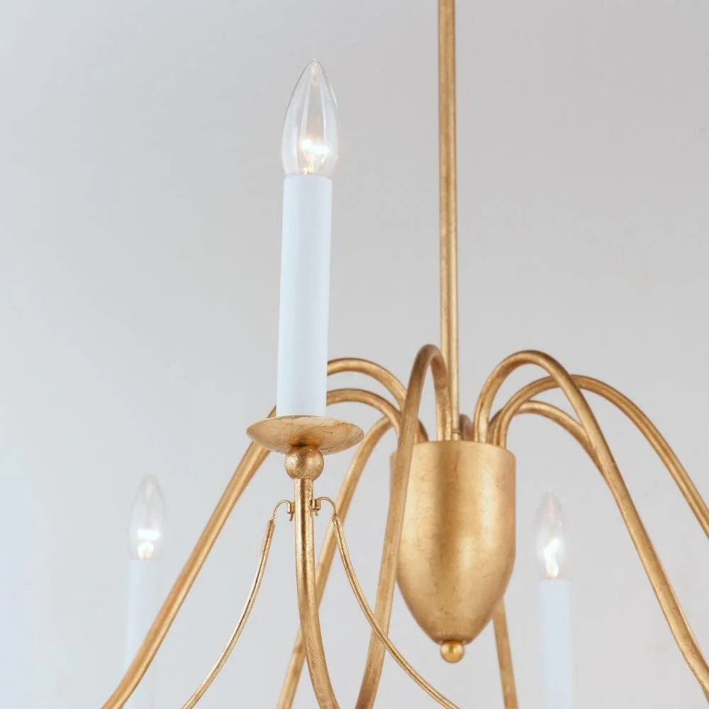 Maxim Lighting Plumette 8-Light Gold Leaf Chandelier, 28"L x 36"W x 30"H - Image 3