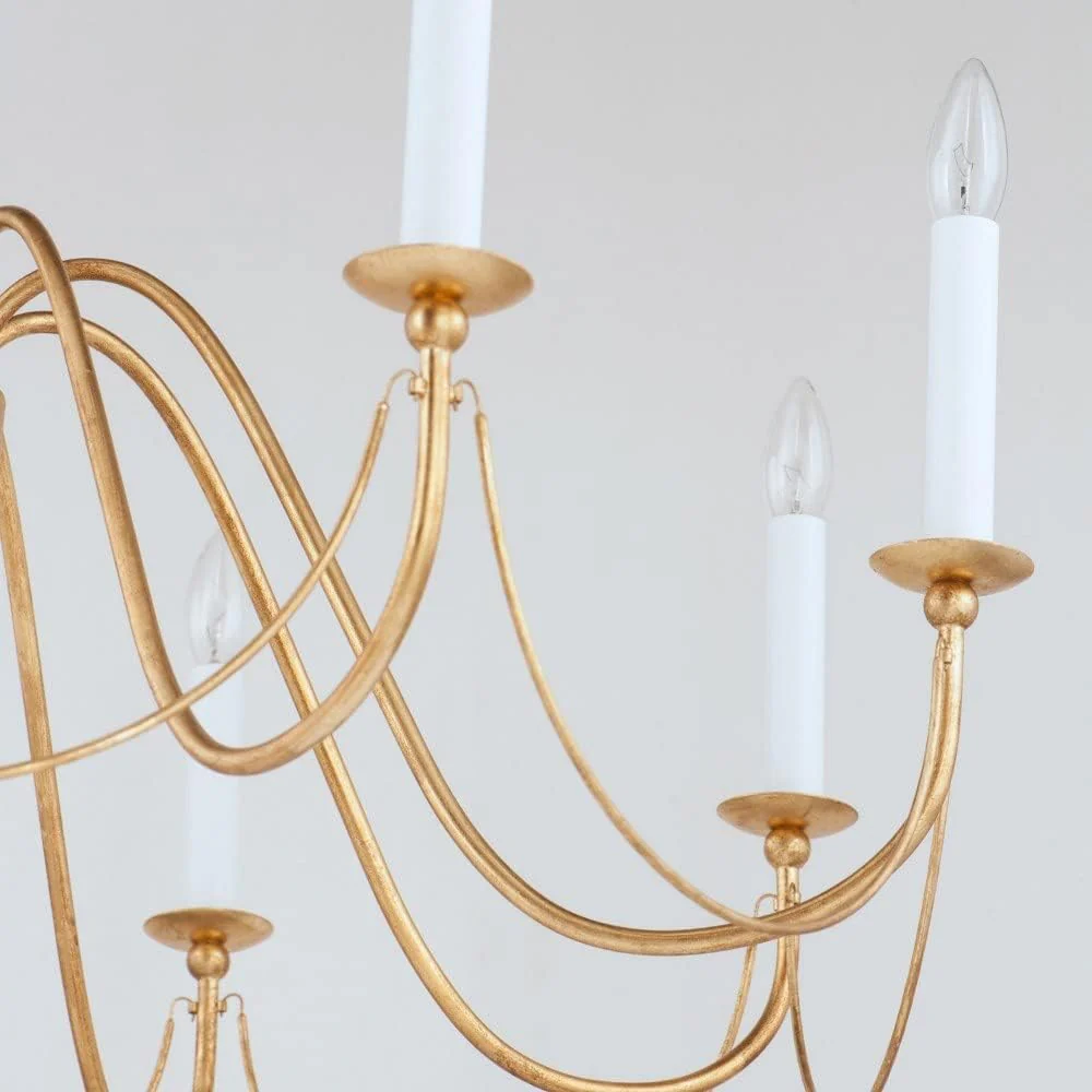 Maxim Lighting Plumette 8-Light Gold Leaf Chandelier, 28"L x 36"W x 30"H - Image 4