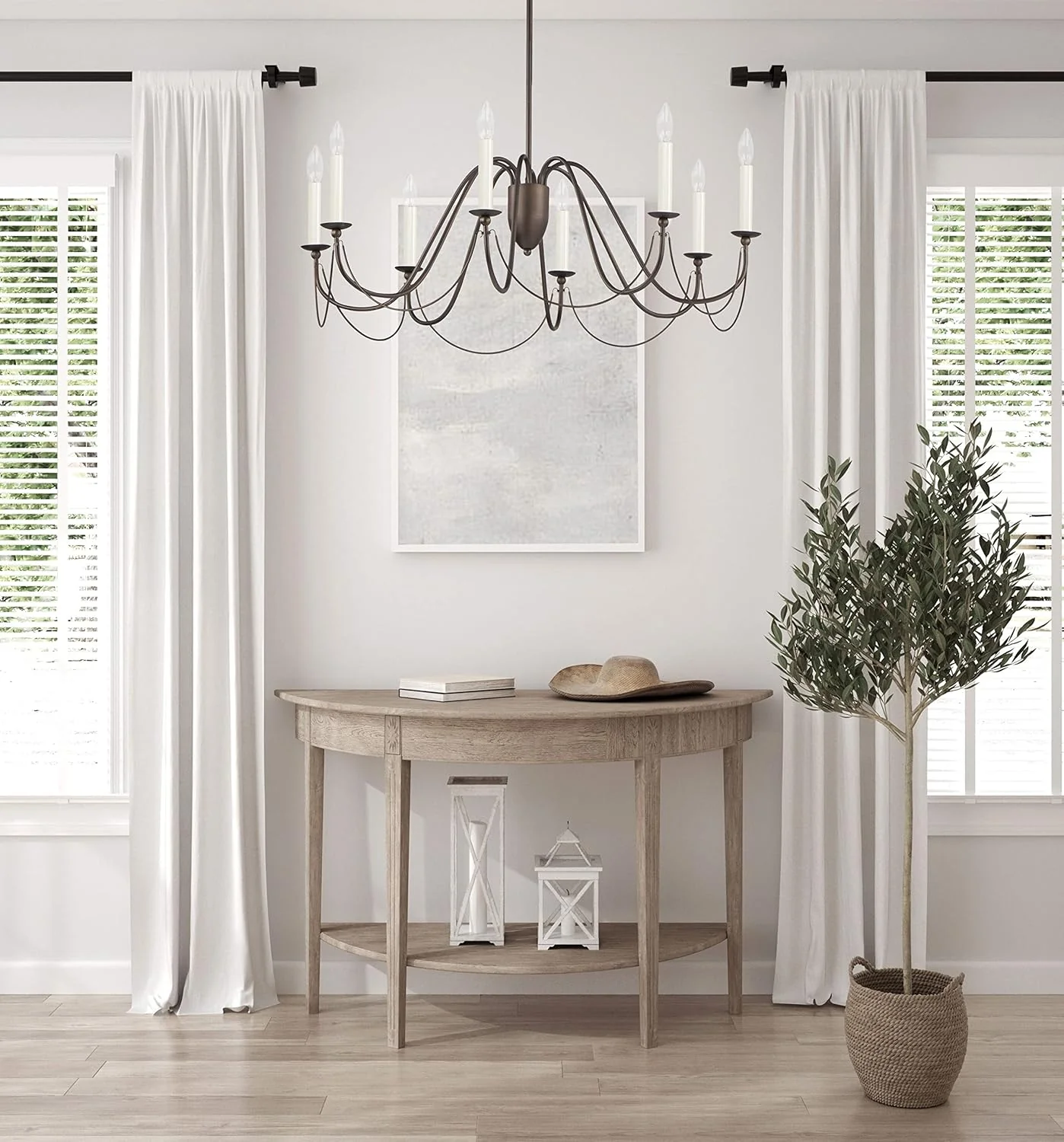 Maxim Lighting Plumette 8-Light Gold Leaf Chandelier, 28"L x 36"W x 30"H - Image 5
