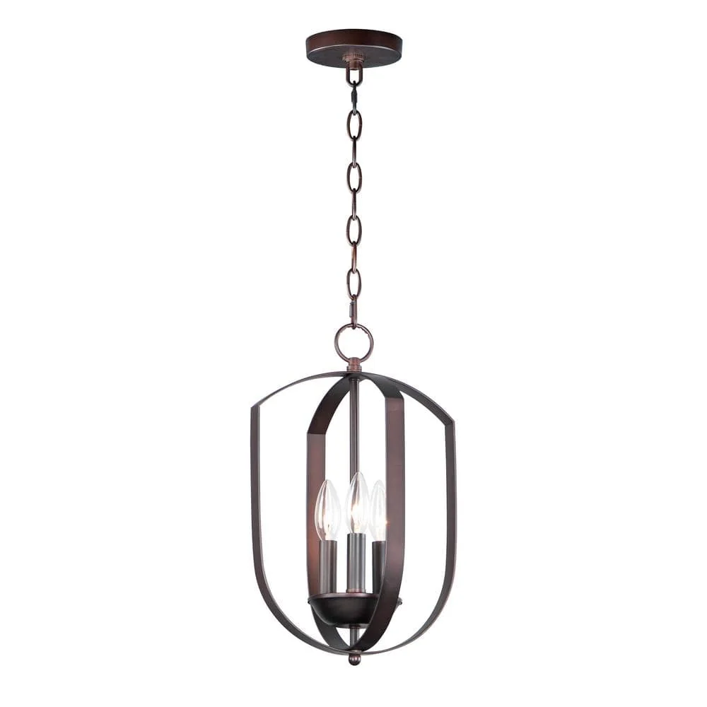 Maxim Lighting Provident 3-Light Bronze Chandelier, Steel Cage, 54.5 in Max Hang