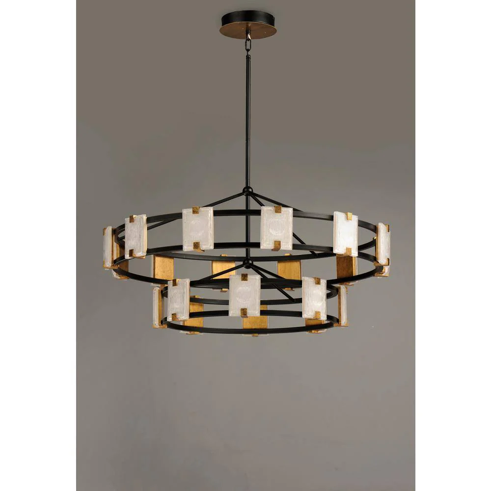 Maxim Lighting Radiant 20-Light Integrated LED Black/Gold Leaf Chandelier, 41.75 in - Image 2